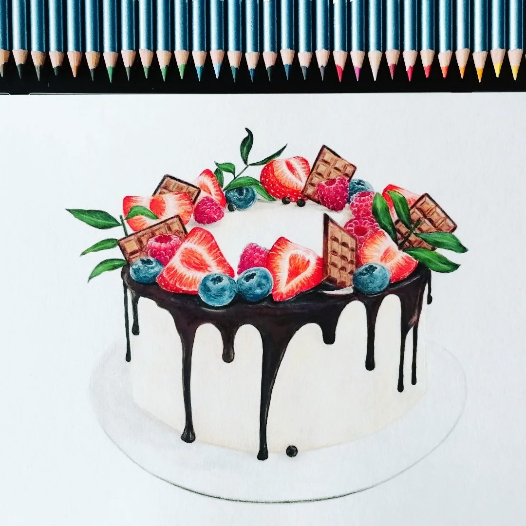 A Birthday Cake Drawing