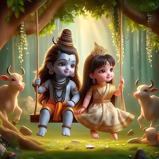 Cute Shiv And Parvati Whatsapp DP