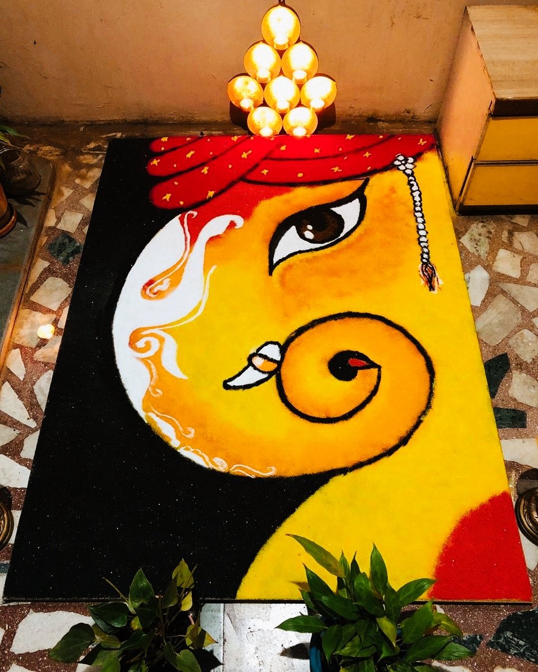 Big Rangoli Designs For Ganesh Chaturthi