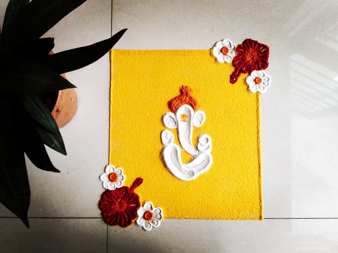 Easy Ganesh Chaturthi Rangoli