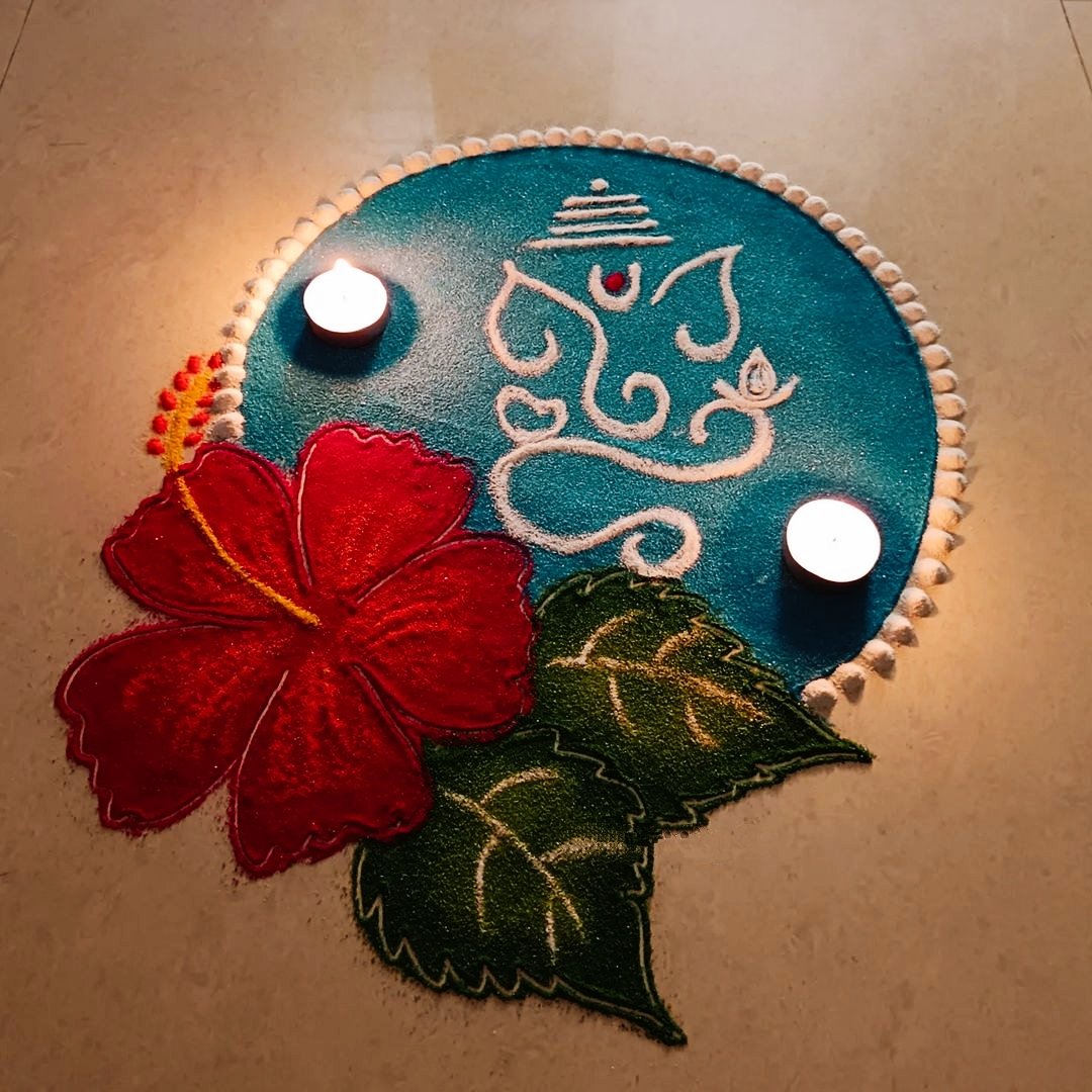 Easy Rangoli Design For Ganesh Chaturthi