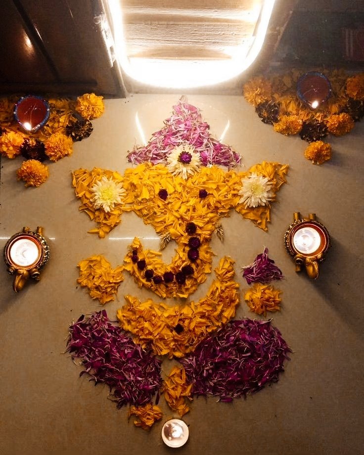 Ganesh Chaturthi Rangoli Simple