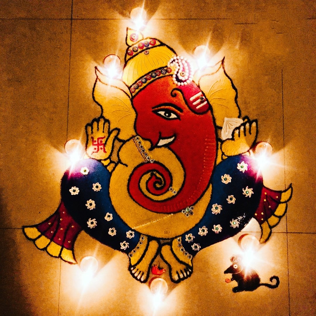 Rangoli Design For Ganesh Chaturthi Easy