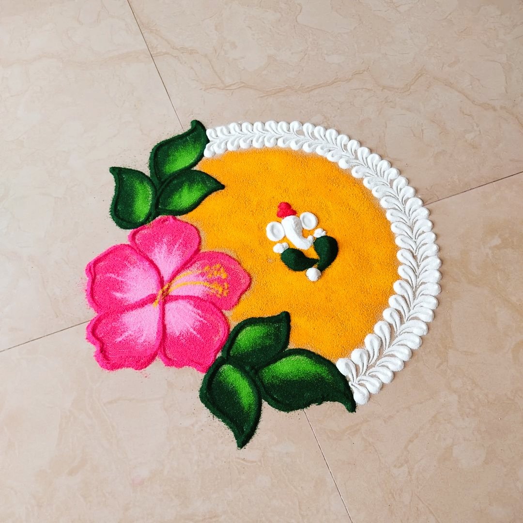 Simple Ganesh Chaturthi Rangoli