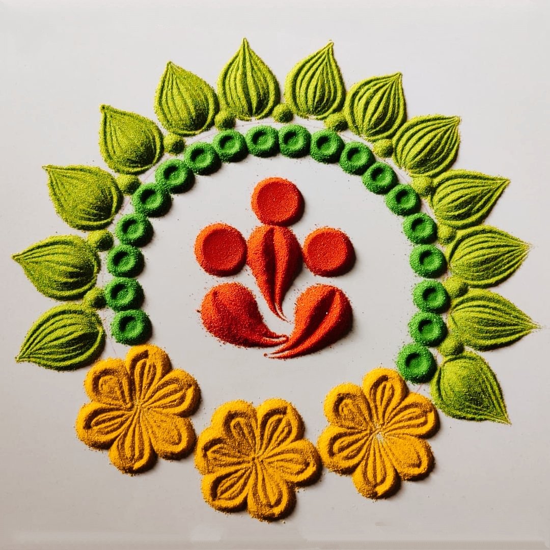 Simple Rangoli Design For Ganesh Chaturthi