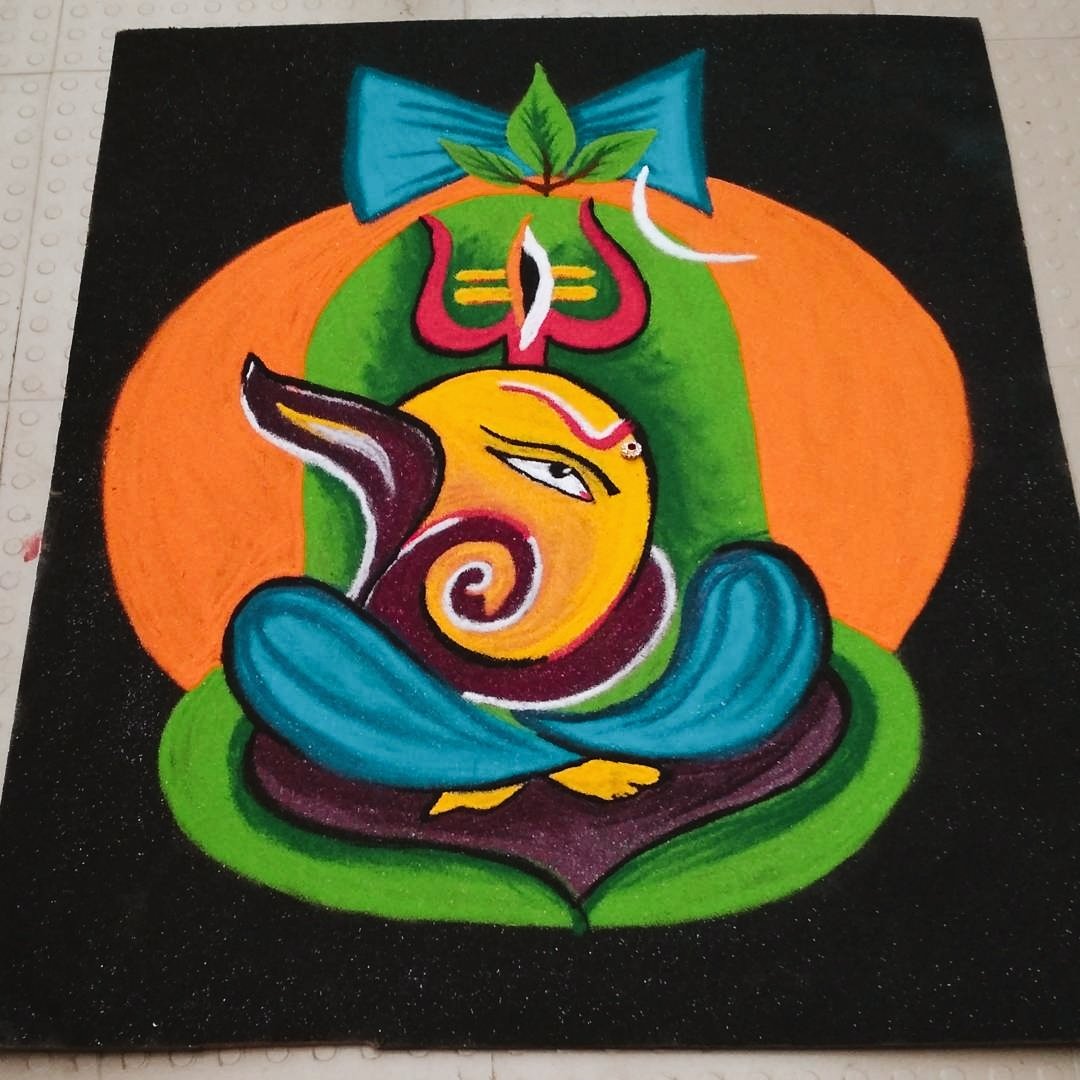 Simple Rangoli Designs For Ganesh Chaturthi