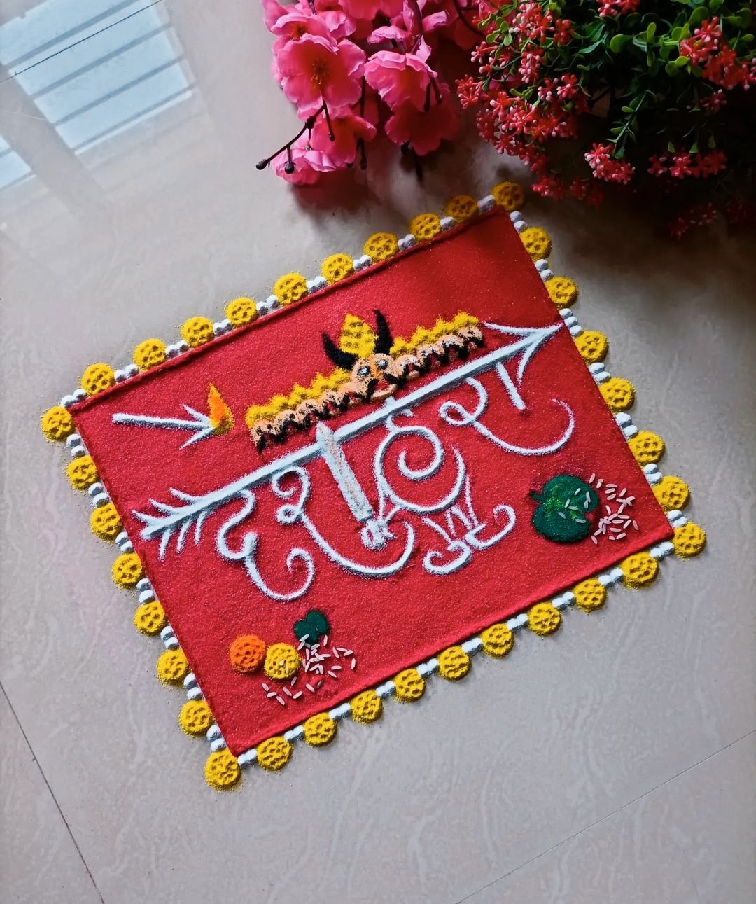 Happy Dussehra Rangoli Design