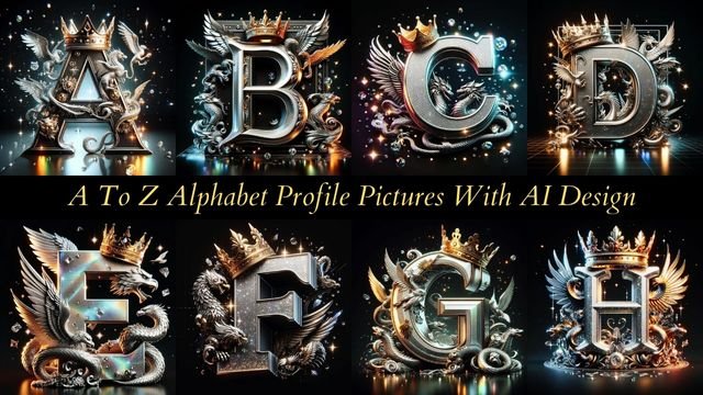 A To Z Alphabet Profile Pictures With AI Design